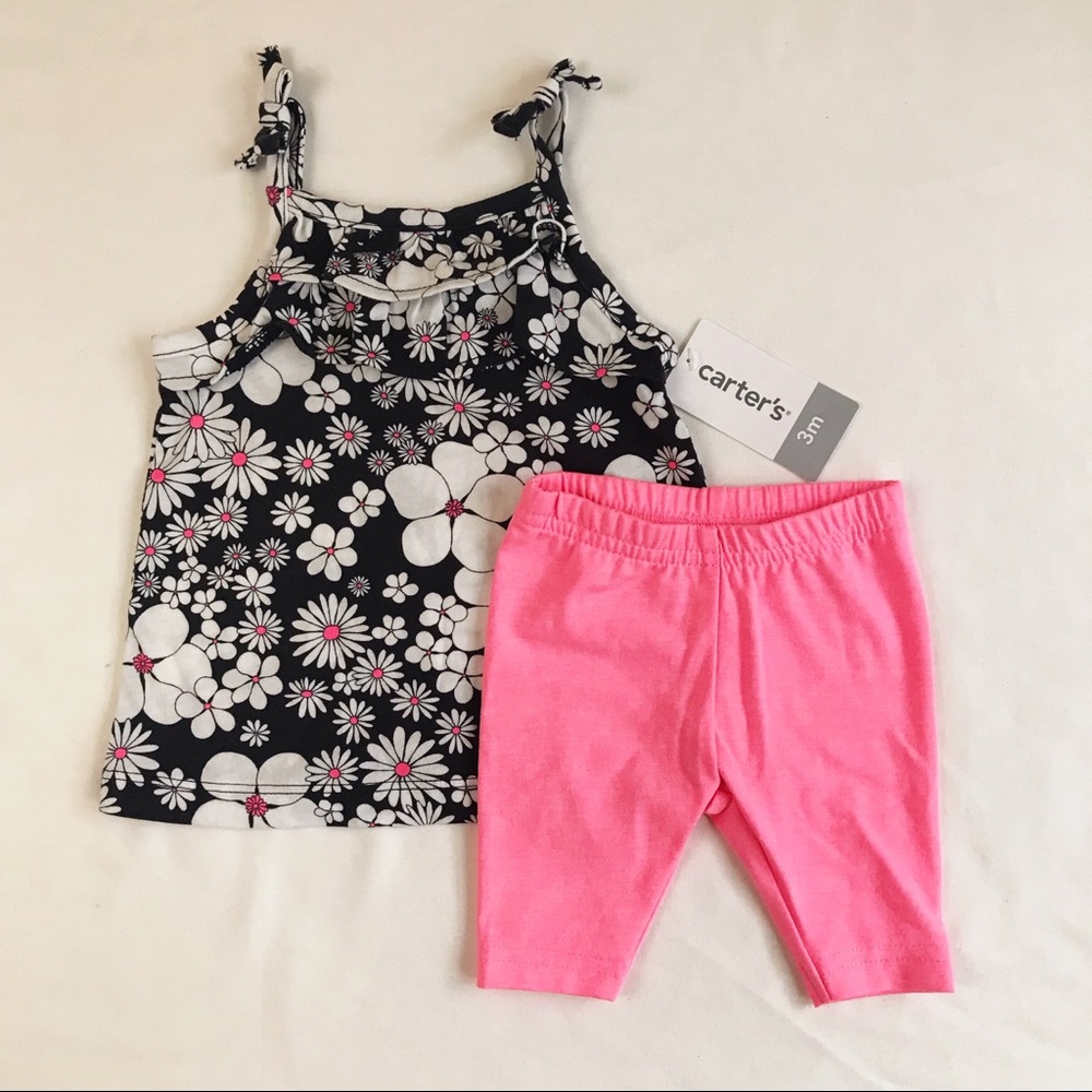 CARTERS Floral Outfit Matching Tank and Leggings